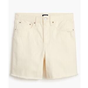 J Crew Ecru High Rise Relaxed Denim Distressed Shorts US Women's 33 Plus New